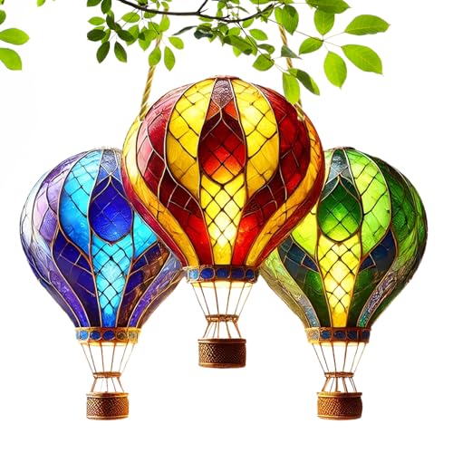 YAOPIU Heißluftballon Deko | wasserdichte Acryl Weihnachtskugel,Feierdekoration Für Zimmer Garten Hof Abend Jugendliche Kinder von YAOPIU