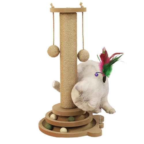 YAOPIU - Katzenspielzeug Mit Rollbahn - Klettergerüst Mit Spielstab Und 2 Sisalbällen Robust Hoch Für Große Katzen Und Hunde YAOPIU - Katzenspielzeug Mit Rollbahn - Klettergerüst Mit Spielstab Und 2 Sisalbällen Robust Hoch Für Große Katzen Und Hunde von YAOPIU