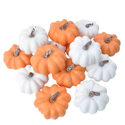 YAOPIU Künstliche Kürbisse - Mini-Kürbisse Deko Für Herbst Halloween | 16 Stück Für Zuhause Herbst Deko Schreibtisch Wohnzimmer Vasenfüller YAOPIU Künstliche Kürbisse - Mini-Kürbisse Deko Für Herbst Halloween | 16 Stück Für Zuhause Herbst Deko Schreibtisch Wohnzimmer Vasenfüller von YAOPIU