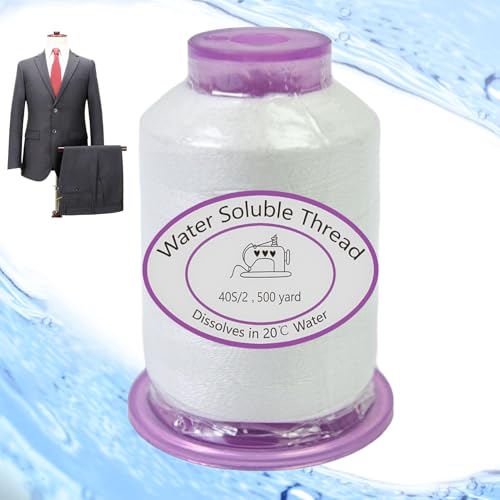 YAOPIU Nähgarn Für Nähmaschine - 455 Meter Wasserlösliches Garn | Löslicher Faden Für Stoffreparatur Kostümherstellung Stickarbeiten Quiltprojekte Enthusiasten YAOPIU Nähgarn Für Nähmaschine - 455 Meter Wasserlösliches Garn | Löslicher Faden Für Stoffreparatur Kostümherstellung Stickarbeiten Quiltprojekte Enthusiasten von YAOPIU