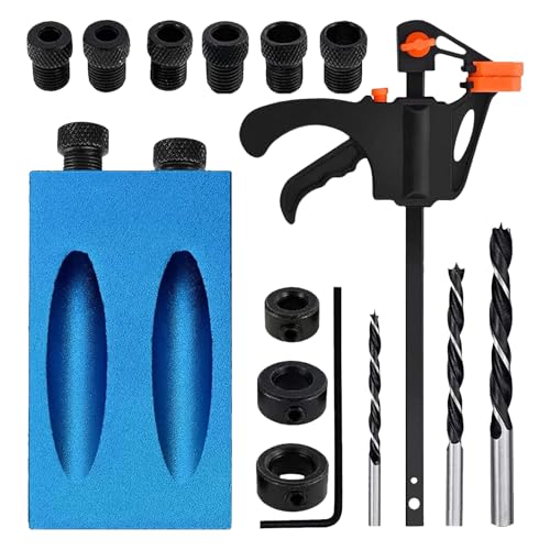 YAOPIU Pocket Screw Jig Kit - 15-Grad Zapfenloch-Schablone Für Holzbearbeitung | Tragbarer Holzverbinder für Ecken Schränke Geländerpfosten Zimmerarbeiten YAOPIU Pocket Screw Jig Kit - 15-Grad Zapfenloch-Schablone Für Holzbearbeitung | Tragbarer Holzverbinder für Ecken Schränke Geländerpfosten Zimmerarbeiten von YAOPIU