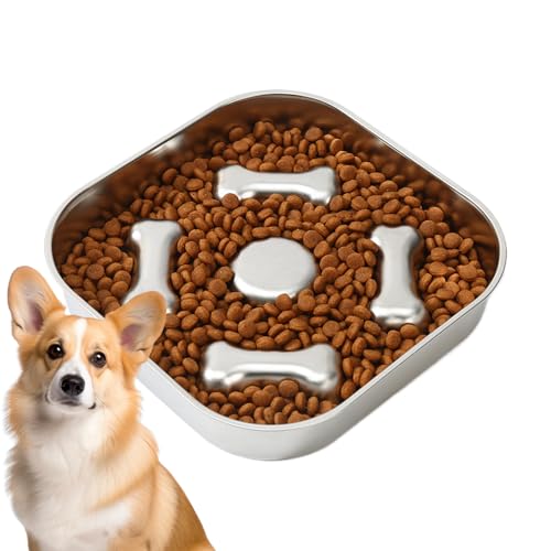 YAOPIU Slow Feeder,Katzennapf Edelstahl | Anti Rutsch & Schlingtraining Fressnapf für Welpe Kätzchen Senioren von YAOPIU