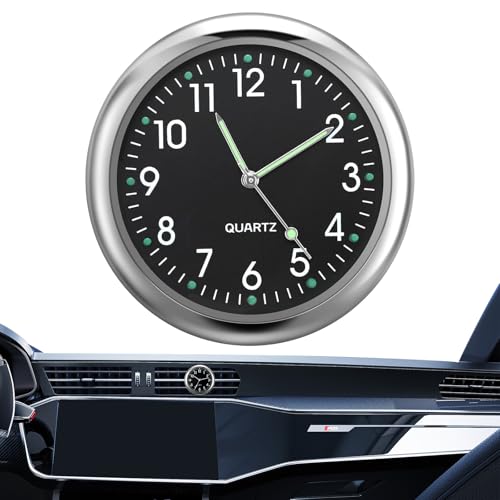 Auto Uhr Stick on Auto Armaturenbrett Mini Winzige Kleine Auto Vent Clocks Uhr für Armaturenbrett Auto Uhr Auto Boot Zeit Lüftungsschlitz Stick On Uhr für Auto Dekoration, Universal und Leuchtend von YAOSHENGUP