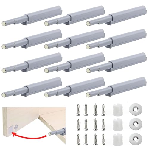 Drucktüröffner Push to Open Türöffner, 12 Stück Schrank Türöffner Tip On Kunststoff Druckschnapper Magnet Drucktüröffner Schrank Push to Open Türöffner Schranktür Dämpfer für Türen Beschlag Möbel von YAOSHENGUP