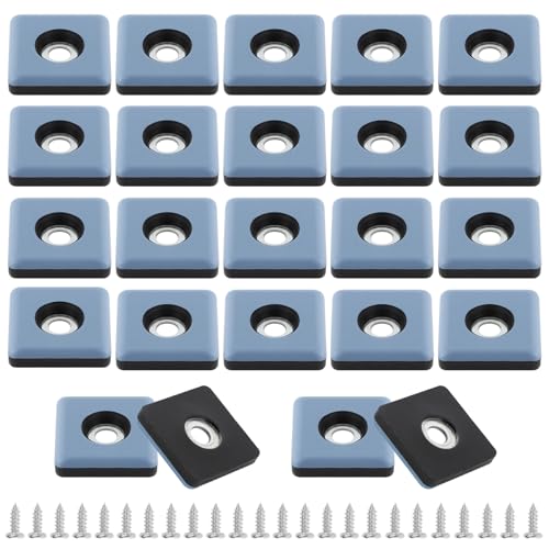 Teflongleiter zum Schrauben, 16 Stück Teflon Möbelgleiter zum Schrauben Bodengleiter Ø 25mm Möbelgleiter mit 16 Stück Edelstahlschrauben Teppichgleiter Gleiter für Fliesen Möbel Stühle Böden 1 von YAOSHENGUP