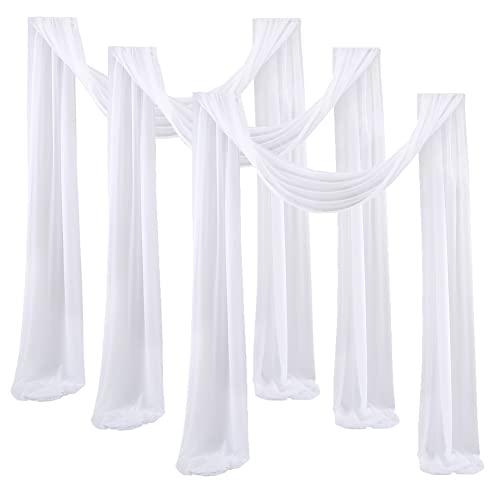 3 Stücke Hochzeit Bogenvorhänge Querbehang Freihanddeko für Traubogen,Hochzeitsbogen zum Aufhängen Voile Hochzeitsvorhänge Chiffon Hochzeitsdekoration Hintergrund Gardinen Vorhange Stil A 75x300 cm von YAOTT