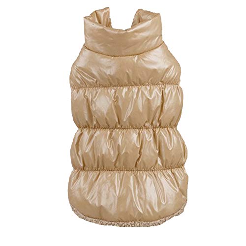 Herbst Winter Haustier Hunde Katzen Daunenjacke, Hund Mantel Verdickung, Wasserdicht Fleece gefüttert Warme Winterjacke Hunde Bekleidung für Teddy, Yorkshire Terrier, Chihuahua, Pommern Beige XS von YAOTT