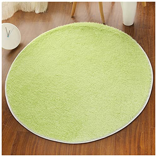 YAOTT Moderner Rutschfester Teppichbodenmatte Runder Flauschiger Teppich Superweicher Zottiger Teppichdekor Gemütliches Bettvorleger Sofa Matte Carpet,Grün,Diameter60 von YAOTT