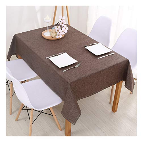 Tischdecke Rechteckige Wasserabweisend, Tischtuch Baumwolle Leinen, Tischdecke Abwaschbar, Schmutzabweisend, Einfarbige für Home Küche Dekoration Kaffee 130x130cm von YAOTT