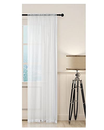 YAOTT 1 Platte Transparente Voile Vorhänge Fensterbehandlungen Vorhang halbtransparent Solide Voile-Verdunkelungs Gardine Drapieren für Schlafzimmer und Wohnzimmer Küche Dekor Weiss von YAOTT