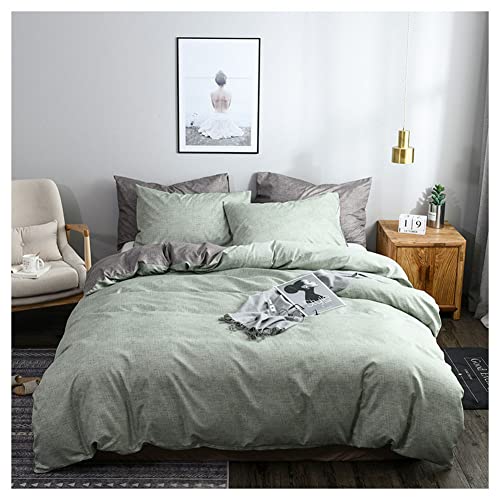 YAOTT Bettwäsche Set Weich Und Atmungsaktiv Einfarbig Mikrofaser Bettdeckenbezug Mit Reißverschluss Und 2 Kissenbezug Wende Bettwäsche Set,Grün,210X210-3PC von YAOTT
