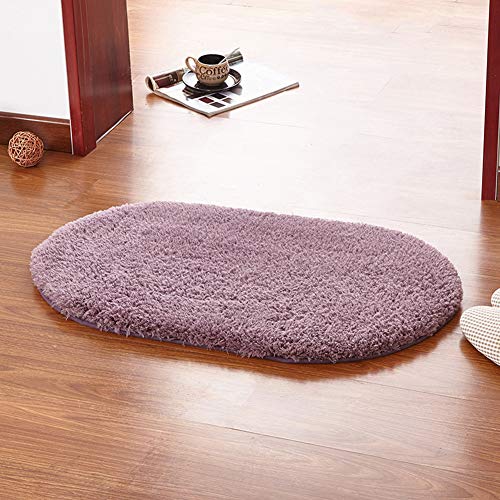 YAOTT Ovaler Badezimmerteppich rutschfest Maschinenwaschbar Weicher Wasserabsorbierende Fußabtreter für innen Badvorleger Badteppich Badematten Flauschige Mikrofaser Fussmatte Grau lila 60X160CM YAOTT Ovaler Badezimmerteppich rutschfest Maschinenwaschbar Weicher Wasserabsorbierende Fußabtreter für innen Badvorleger Badteppich Badematten Flauschige Mikrofaser Fussmatte Grau lila 60X160CM von YAOTT