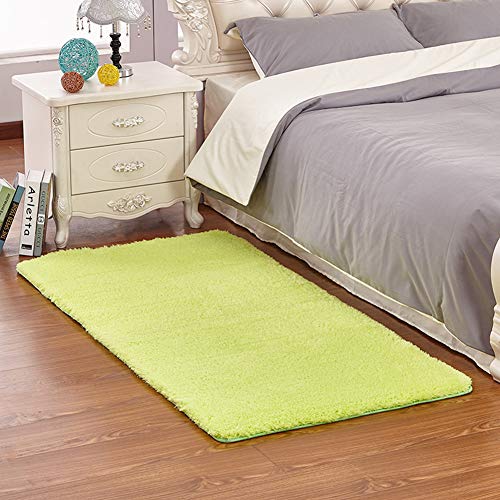 YAOTT Shaggy Teppich in Hochflor Langflor Super Weich Flauschig Plüsch Teppich für Wohnzimmer Schlafzimmer Kinder Teppiche Modern Maschinenwaschbar rutschfest Pflegeleicht Apfelgrün 40X60CM von YAOTT