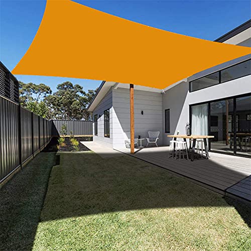 Rechteckiges Sonnensegel, wasserdicht, UV-Schutz, für Garten, Terrasse, Hof, Party, mit Seil (3 x 5 m, Mangogelb) von YAOYI