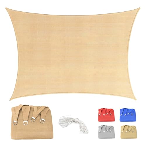 Sonnensegel, rechteckig, 3 x 3,5 m, atmungsaktives HDPE, für den Außenbereich, 95 % UV-Schutz, für Terrasse, Garten, Hof, Terrasse, Hof, Terrasse, Terrasse, Hof, Terrasse, Pergola, mit Seil, Beige Sonnensegel, rechteckig, 3 x 3,5 m, atmungsaktives HDPE, für den Außenbereich, 95 % UV-Schutz, für Terrasse, Garten, Hof, Terrasse, Hof, Terrasse, Terrasse, Hof, Terrasse, Pergola, mit Seil, Beige von YAOYI