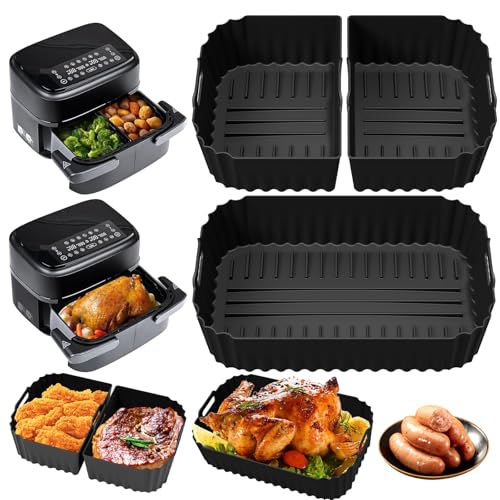 Heißluftfritteuse Zubehör für Philips Airfryer Dual Flexbasket 1000 Series 7,1L, 3Pcs Airfryer Silikonform Zubehör, Silikonform Heißluftfritteuse für Philips NA154/00,Philips Air Fryer Silikon Einsatz von YAOYIN