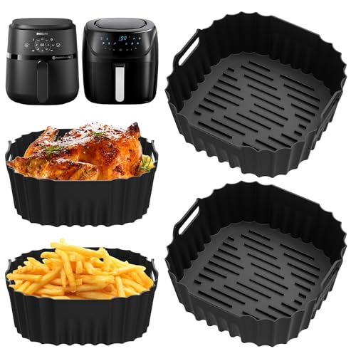 Silikonform Heißluftfritteuse Zubehör für Russell Hobbs Heißluftfritteuse, 2 Stück Airfryer Silikonform für Russell Hobbs Heißluftfritteuse 4L, Wiederverwendba Air Fryer Silikon Einsatz Zubehör von YAOYIN