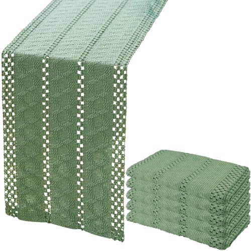 Tischläufer Salbeigrün 5 Stück Tischläufer Grün Modern Boho Tischdeko, Bauernhaus Klein Tischdecke Schmal Landhausstil Table Runner für Hochzeit Party Deko, Geburtstagsparty Tischdecke(30x180cm) Tischläufer Salbeigrün 5 Stück Tischläufer Grün Modern Boho Tischdeko, Bauernhaus Klein Tischdecke Schmal Landhausstil Table Runner für Hochzeit Party Deko, Geburtstagsparty Tischdecke(30x180cm) von YAOYIN
