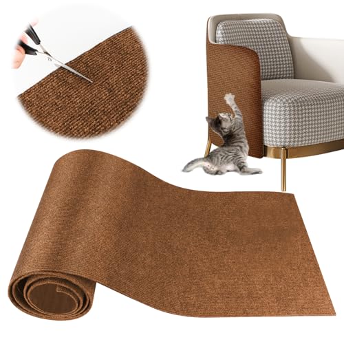 YAOZUP Kratzmatte Katze, 200 * 40cm Kratzteppich Katzen mit Selbstklebend, DIY Zuschneidbare Kratzmatte Katzen, Sofa Kratzschutz Katze, KratzmatteKatze Wand, DIY Climbing Cat Scratcher (Dunkelbraun) von YAOZUP
