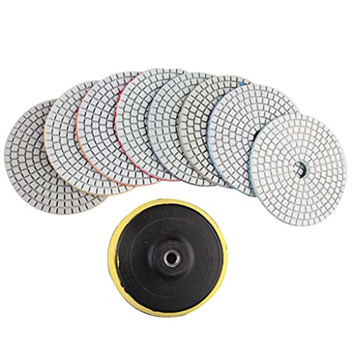 Polierpads Gummi für Marmorstein Schleifpads Polierpads Bohreradapter und Haken von YAPAILANG