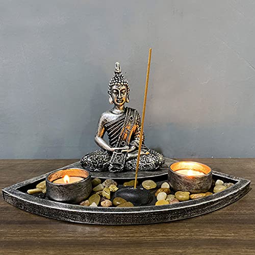 YAPAILANG Statue Kerzenhalter Skulptur Harz Buddhistisches Handwerk Ornament von YAPAILANG