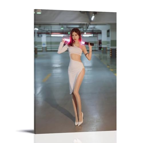Sexy Girl Posing in Underground Garage Modern Home Kitchen Dormitory Kids Room Mural 16x24inch(40x60cm) von YAPING