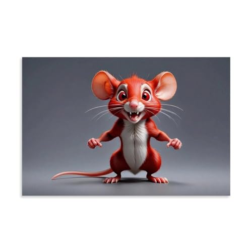 YAPING Funny Mouse Standing Canvas Print 08x12inch(20x30cm) von YAPING
