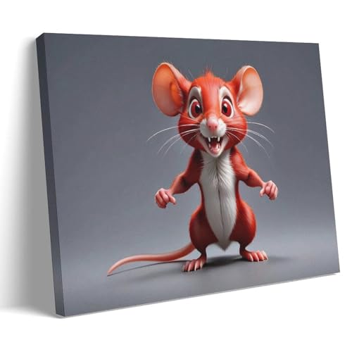 YAPING Funny Mouse Standing Canvas Print 24x36inch(60x90cm) von YAPING
