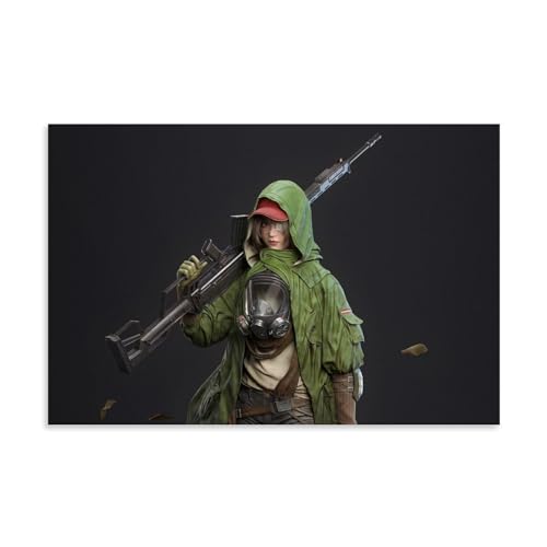 YAPING Girl with A Gun Canvas Print 20x30inch(50x75cm) von YAPING