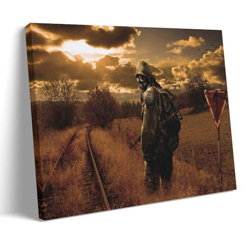 YAPING Soldiers Walking in The Evening in Nature Canvas Print 16x24inch(40x60cm) von YAPING