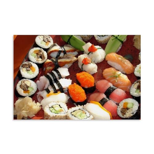 YAPING Vegetables•Mushrooms•Seafood•Salmon•Sushi Canvas Print 08x12inch(20x30cm) von YAPING