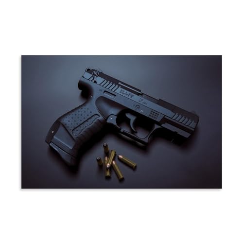 YAPING Weapon Pistol And Bullets Canvas Print 08x12inch(20x30cm) von YAPING