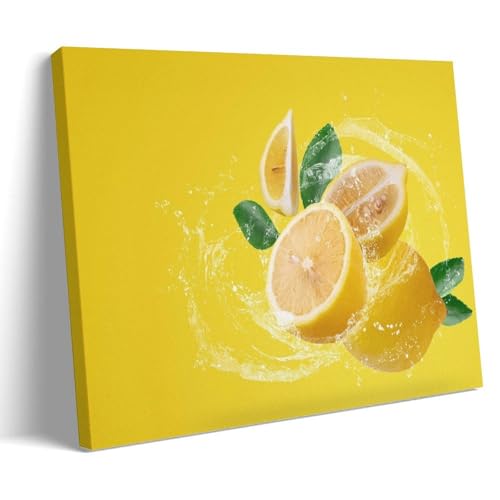 Yellow Fruit Lemonade Splash Canvas Print 12x18inch(30x45cm) von YAPING