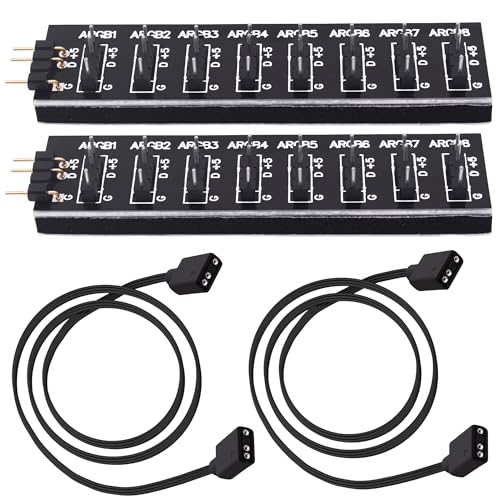 YARCHONN 5V 3PIN ARGB Hub 1 bis 8-Wege RGB Fans Splitter Hub Controller mit 35CM Verlängerungskabel für Expansion Motherboard ARGB Interface Sync Fans Lights-2Pcs YARCHONN 5V 3PIN ARGB Hub 1 bis 8-Wege RGB Fans Splitter Hub Controller mit 35CM Verlängerungskabel für Expansion Motherboard ARGB Interface Sync Fans Lights-2Pcs von YARCHONN