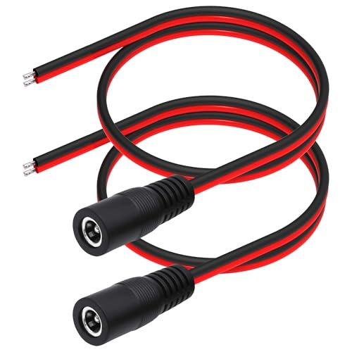 YARCHONN DC 5,5 mm x 2,1 mm Netzkabel DC5521 Buchse, blankes Kabel, offenes Ende, Netzteil-Verlängerungskabel, Ersatz-Reparaturkabel für CCTV-Kameras, Router, LED-Geräte, 50 cm, 2 Stück (weiblich) YARCHONN DC 5,5 mm x 2,1 mm Netzkabel DC5521 Buchse, blankes Kabel, offenes Ende, Netzteil-Verlängerungskabel, Ersatz-Reparaturkabel für CCTV-Kameras, Router, LED-Geräte, 50 cm, 2 Stück (weiblich) von YARCHONN