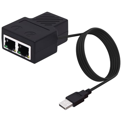 YARCHONN Ethernet Splitter 1 bis 2, RJ45 Ethernet Splitter Netzwerk Switch 8P8C LAN Internet Extender 1 in 2 Out Adapter mit USB-Stromkabel für Computer Hub, Router YARCHONN Ethernet Splitter 1 bis 2, RJ45 Ethernet Splitter Netzwerk Switch 8P8C LAN Internet Extender 1 in 2 Out Adapter mit USB-Stromkabel für Computer Hub, Router von YARCHONN