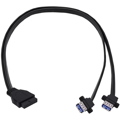 YARCHONN USB 3.0 Frontpanel, Mainboard 19/20pin Header-Verteiler 2 USB Weiblich Verlängerung Adapter Kabel für DIY PC -50cm von YARCHONN