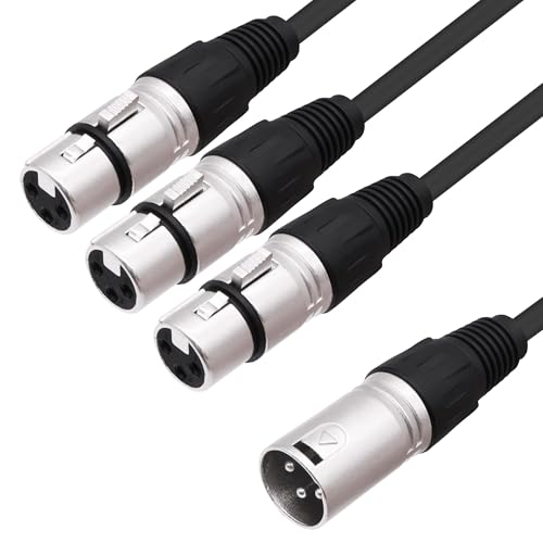 YARCHONN XLR Splitter Audio Y Kabel Adapter 1 Stecker auf 3 Wege Buchse XLR ausgewogen Mikrofon Audio 1 auf 3 Splitter Kabel für Mixer Verstärker Kamera-0.6M / 1.96FT (1 Stecker auf 3 Buchse) von YARCHONN