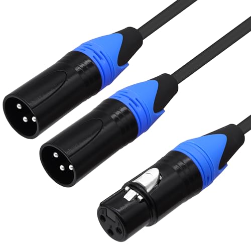 YARCHONN XLR Splitter Audio Y Kabel Adapter Buchse auf dual Stecker XLR ausgewogen Mikrofon Audio Splitter Kabel für Mixer Verstärker Kamera-0.5M / 1.64FT (1 Buchse auf 2 Stecker) von YARCHONN