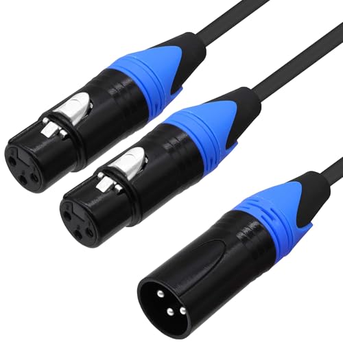 YARCHONN XLR Splitter Audio Y Kabel Adapter Stecker auf Dual Buchse XLR ausgewogen Mikrofon Audio Splitter Kabel für Mixer Verstärker Kamera-0.5M / 1.64FT (1 Stecker auf 2 Buchse) von YARCHONN