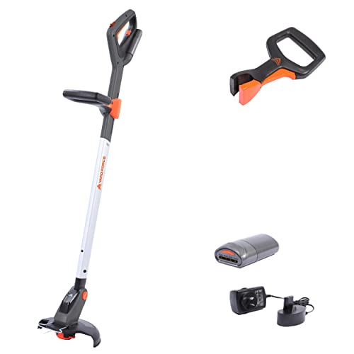 Yard Force 12V iFlex Urban Akku Rasentrimmer LT F23, mit 4,0 Ah Lithium-Ionen-Akku, 23 cm Schnittbreite, 160 cm Länge mit Stiel, bürsten Motor von Yard Force