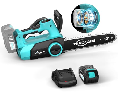 YARDCARE 12-Zoll Akku-Kettensäge mit 4,0 Ah Akku, kabellose Kettensäge mit LED-Display, bürstenlosem Motor, werkzeugloser Kettenspannung, automatischem Öler & Rückschlagschutz für Gartenarbeiten YARDCARE 12-Zoll Akku-Kettensäge mit 4,0 Ah Akku, kabellose Kettensäge mit LED-Display, bürstenlosem Motor, werkzeugloser Kettenspannung, automatischem Öler & Rückschlagschutz für Gartenarbeiten von YARDCARE