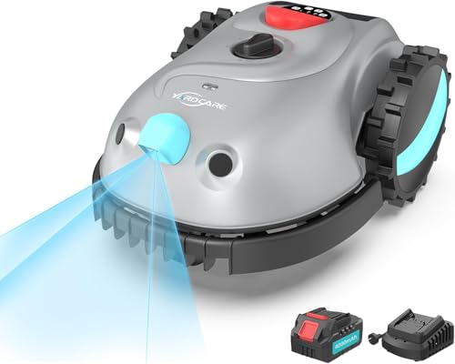 YARDCARE V100 Mähroboter ohne Begrenzungskabel, mit Vision-Navigation, Hindernisvermeidung(150 Arten), 4,0 Ah Akku Rasenmäher Roboter, Rasenroboter mit Graskamm, Ersatzklingen von YARDCARE