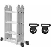 6 in 1 Mehrzweckleiter Aluminum Gelenkleiter Leiter Klappleiter Kombileiter Silber Multifunktionsleiter Vielzweckleiter mit 2 Rollen und Plattform, 6 in 1 Mehrzweckleiter Aluminum Gelenkleiter Leiter Klappleiter Kombileiter Silber Multifunktionsleiter Vielzweckleiter mit 2 Rollen und Plattform, von YARDIN