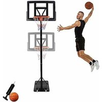 Basketballkorb Outdoor Basketballkorb mit Ständer, Basketballständer Höheverstellbare 230 bis 305 cm Basketballanlage mit Basketball, Pumpe und von YARDIN