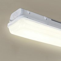 Feuchtraumleuchte Led Feuchtraumleuchte IP65 Feuchtraumwannenleuchte Deckenleuchte für Keller, Bäder, Garagen 2×24W Neutralweiß 4000K YARDIN von YARDIN