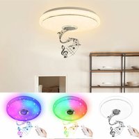 LED Deckenleuchte RGB Deckenlampe mit Bluetooth Lautsprecher, Dimmbar Sternenhimmel Flach Deckenbeleuchtung mit APP-Steuerung und Fernbedienung für von YARDIN