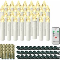 LED Kerzen Weihnachtskerzen mit Fernbedienung Kabellos Kerzenlichter Flammenlose Warmweiß für Weihnachtsbaum, Hochzeit, Geburtstags, Party 30 Stück LED Kerzen Weihnachtskerzen mit Fernbedienung Kabellos Kerzenlichter Flammenlose Warmweiß für Weihnachtsbaum, Hochzeit, Geburtstags, Party 30 Stück von YARDIN