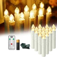 LED Kerzen Weihnachtskerzen mit Fernbedienung Timer und Clips, Kerzenlichter Flammenlose, Christbaumkerzen Kabellos Dimmbar Warmweiß, 10 Stück inkl. LED Kerzen Weihnachtskerzen mit Fernbedienung Timer und Clips, Kerzenlichter Flammenlose, Christbaumkerzen Kabellos Dimmbar Warmweiß, 10 Stück inkl. von YARDIN
