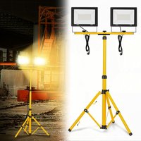 Yardin - Led Baustrahler mit Stativ Arbeitsleuchte Bauscheinwerfer inkl. Netzkabel, IP66 Wasserdicht Höhenverstellbar Arbeitsscheinwerfer für von YARDIN